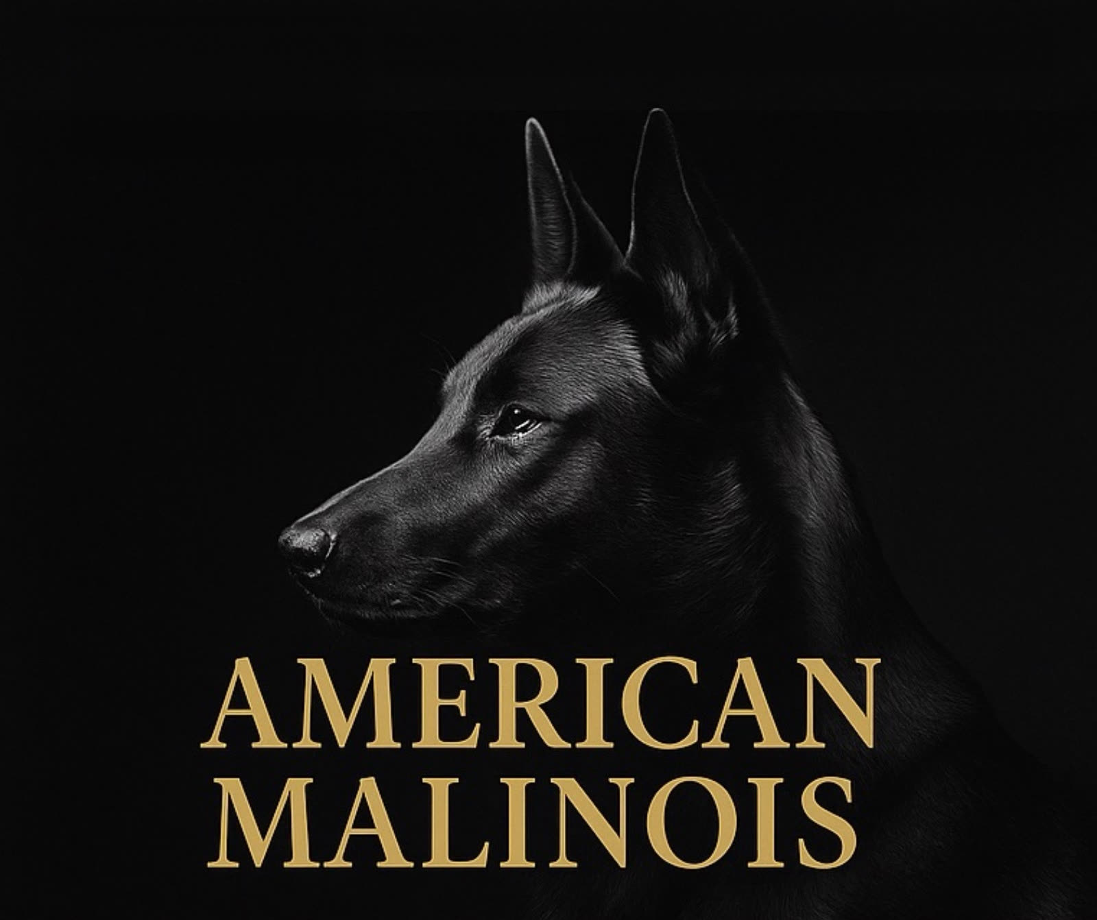 American Malinois logo art with a black Belgian Malinois